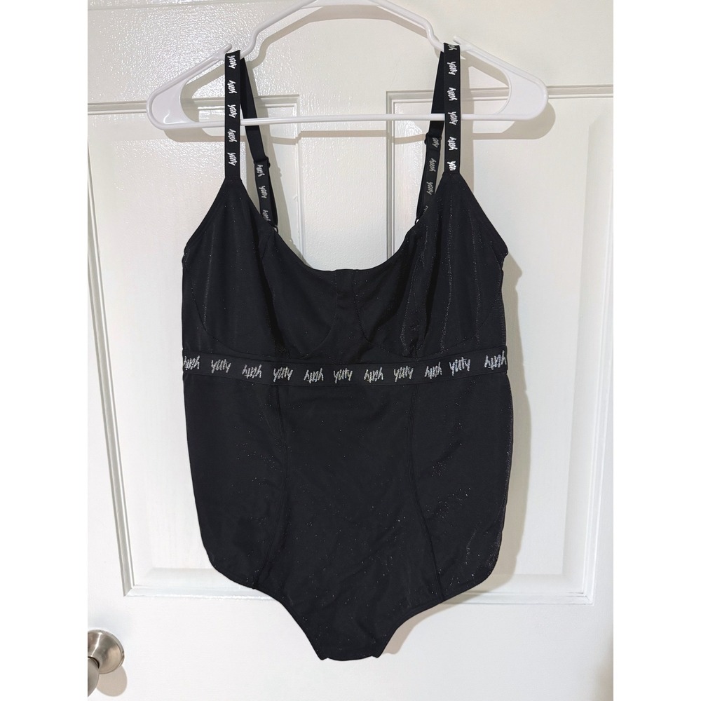 Yitty Spotlight Shaping Demi Cup Thong Bodysuit Shimmered Iconic Black 1X NWT